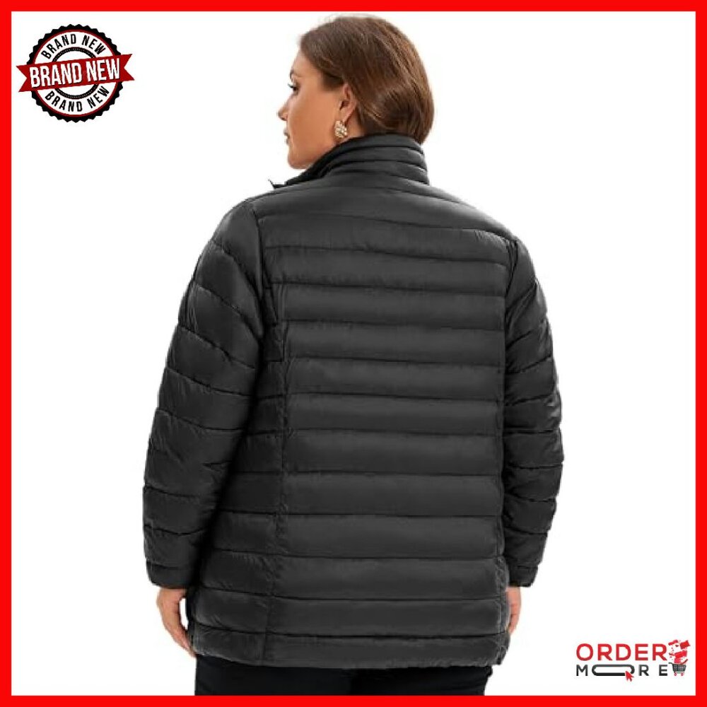 Plus Size Lightweight Packable Puffer Jacket Wome… - image 4